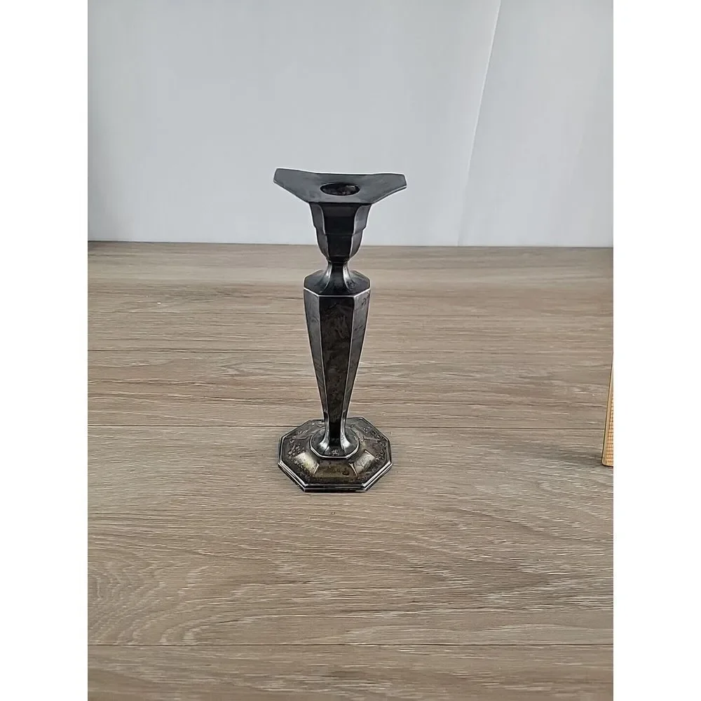 1‎ Wallace Candlestick Holders V1724 Silverplate 9 Inches High